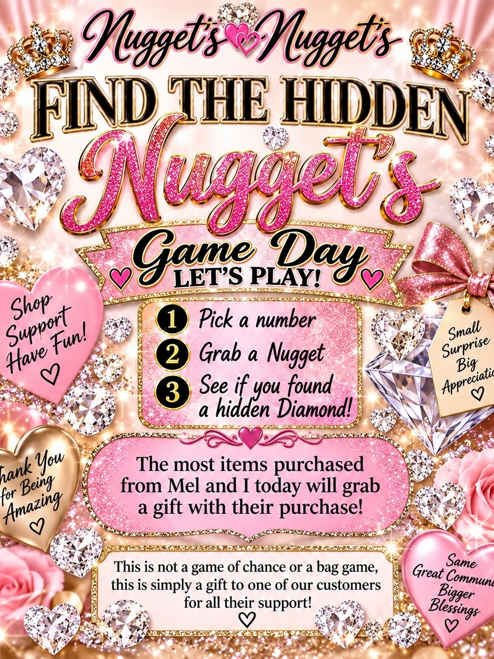 💓💎GAME DAY — LET’S PLAY! 💎 Find the Hidden Nugget’s 💎💓